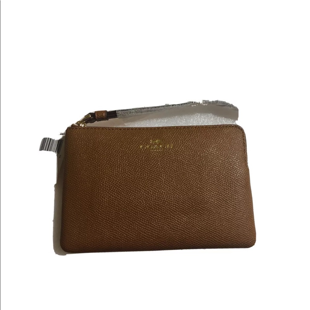 NWT COACH F58032 CORNER ZIP WRISTLET leather